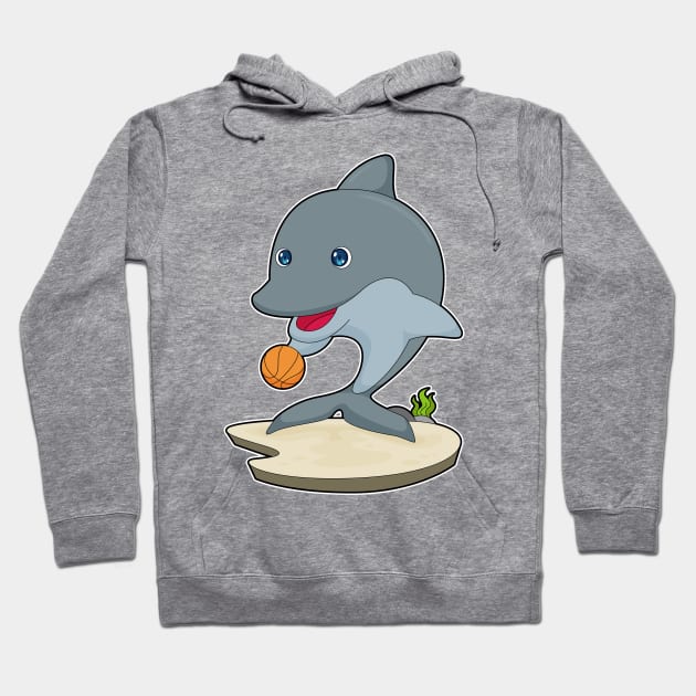 Dolphin Basketball player Basketball Hoodie by Markus Schnabel